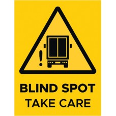 "Blind Spot Take Care" 200 x 300mm Class 2 Reflective Sign - Long Life Sticker